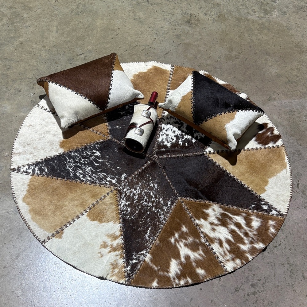 Authentic cowhide rug & pillows